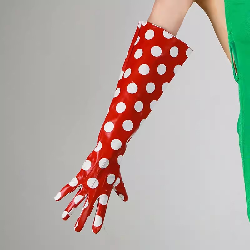 Formal Glove Leather - Women's Runway Fashion Dot Print PU