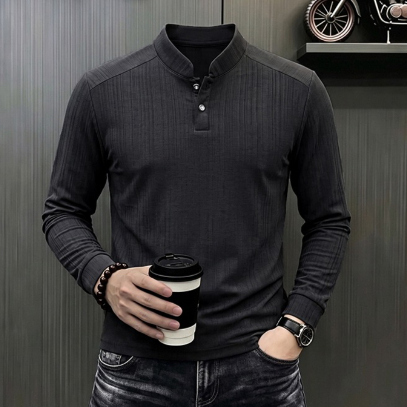 Mens Formal - Men's Business Casual Long Sleeved Polo