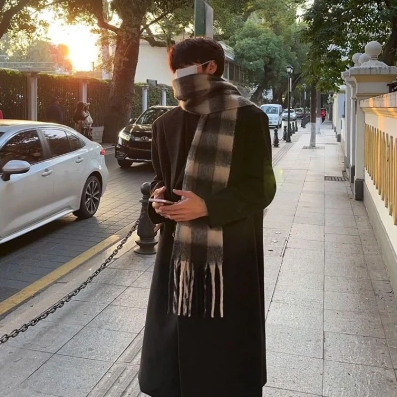 Korean Men Formal Wear - Korean Inspired Men's Wool Overcoat Mid
