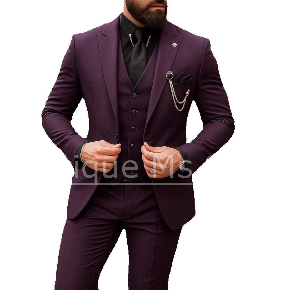 Men's 3 Piece Suit Single Brea - Men Formal Wear Outfits 评论和价格
