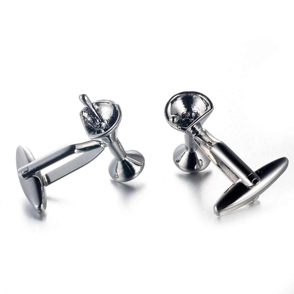 Mens Cufflinks Brass Silver Fa - Cufflinks Silver Set 评论和价格
