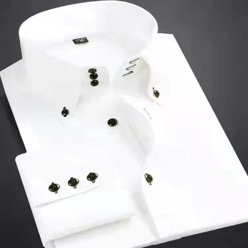 Men Designer Dress Shirt Butto - Korean Men Formal Wear 评论和价格