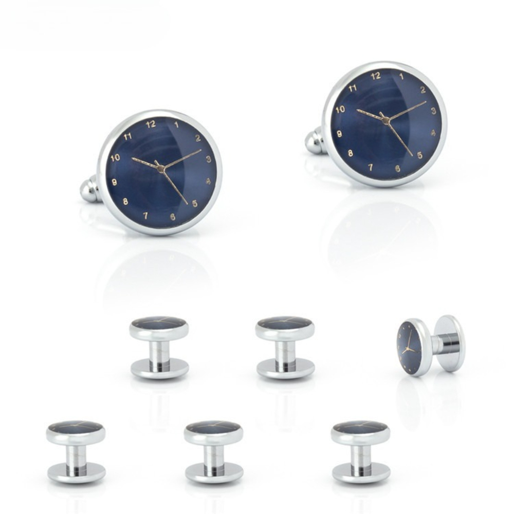 Time Aesthetics Gold Silver Cl - Cufflinks Silver Set 评论和价格