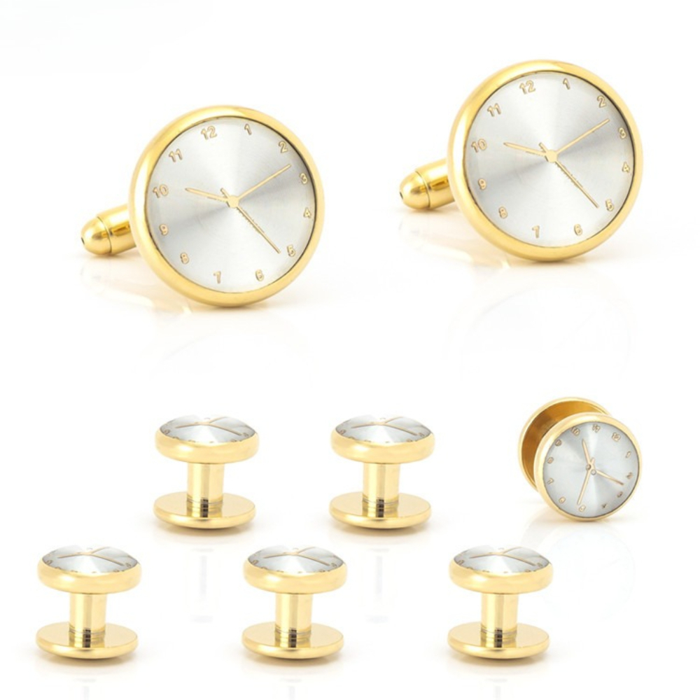 Time Aesthetics Gold Silver Cl - Cufflinks Silver Set 评论和价格