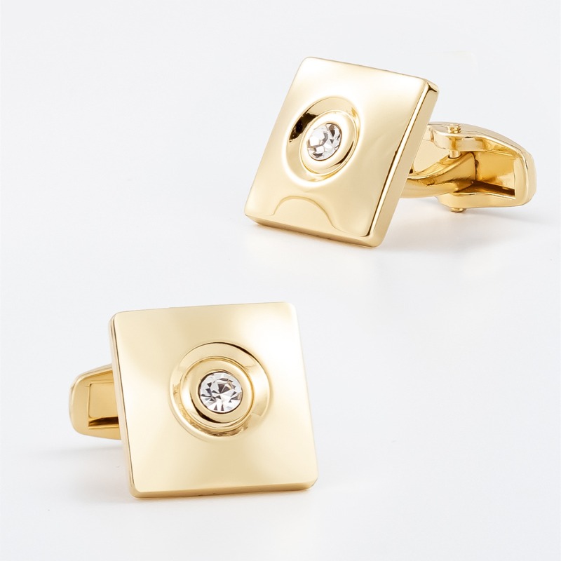 Light Luxury Gold Silver Squar - Cufflinks Silver Set 评论和价格