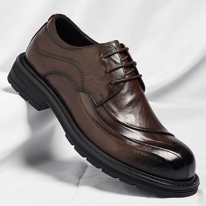 Brown Burnished Genuine Leathe - Men'S Formal Wear For A Wedding 评论和价格