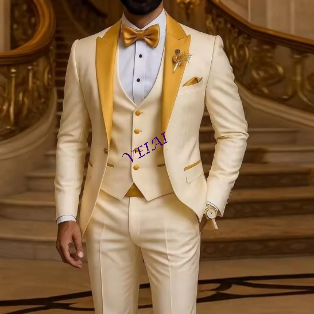 CustomizedGold Collar Ivory Me - Men'S Formal Wear For A Wedding 评论和价格
