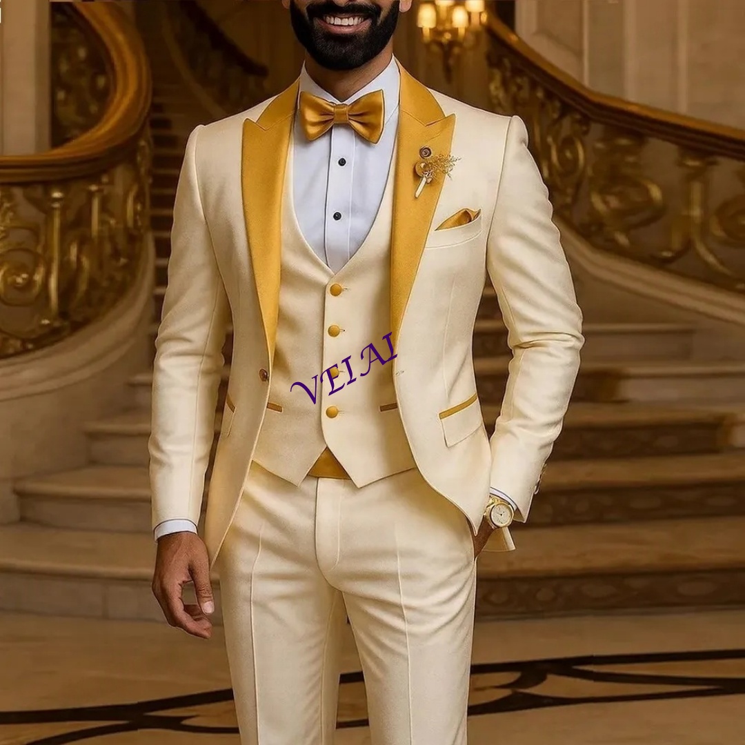CustomizedGold Collar Ivory Me - Men'S Formal Wear For A Wedding 评论和价格