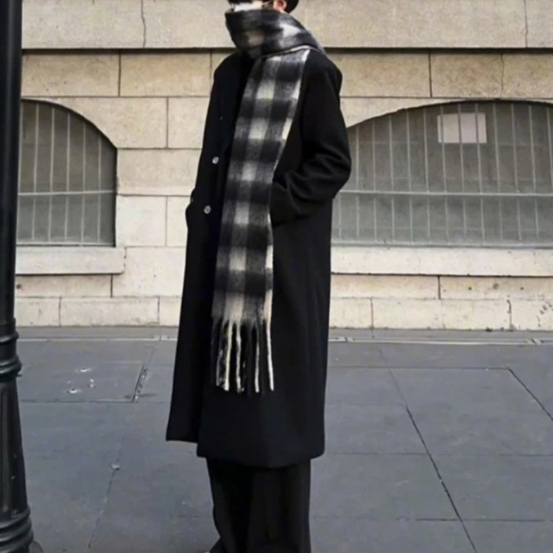 Korean Inspired Men's Wool Ove - Korean Men Formal Wear 评论和价格