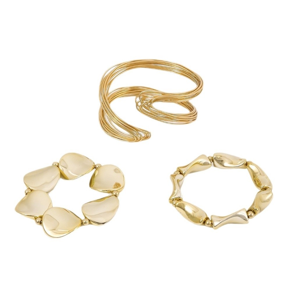 New Irregular Open Cuff Bracel - Cufflinks Silver Set 评论和价格