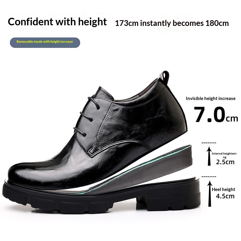 Men 7CM Elevator Business Shoe - Formal Men Daily Wear Slippers 评论和价格