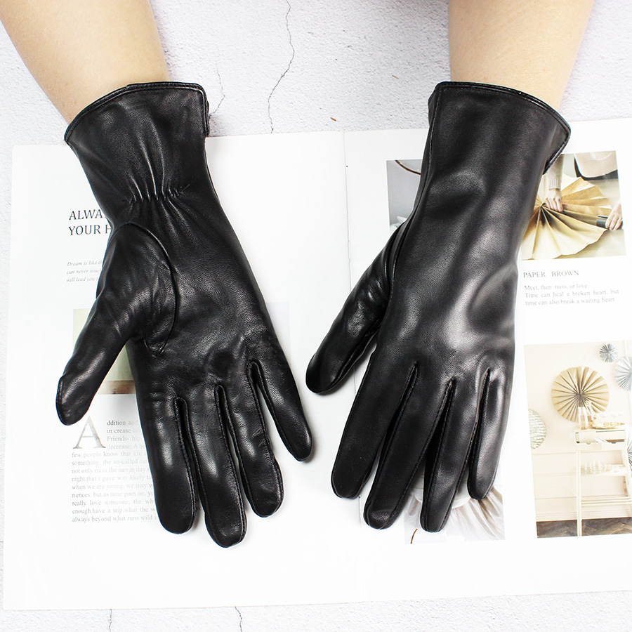 Classic Black Slim Fit Leather - Formal Glove Leather 评论和价格