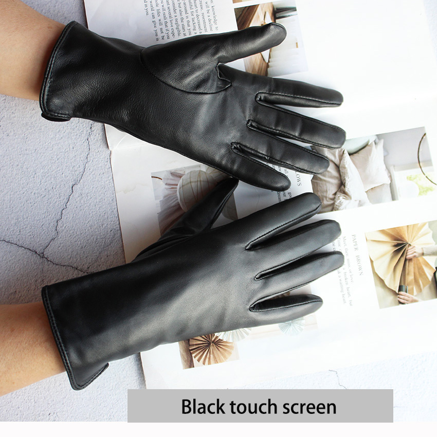 Classic Black Slim Fit Leather - Formal Glove Leather 评论和价格
