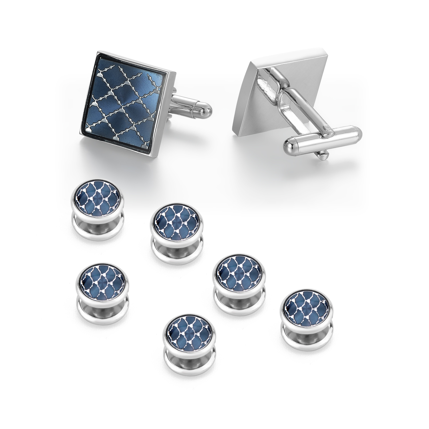 Cufflinks And Studs Set Shirt  - Dress Shirt French Cuff 评论和价格
