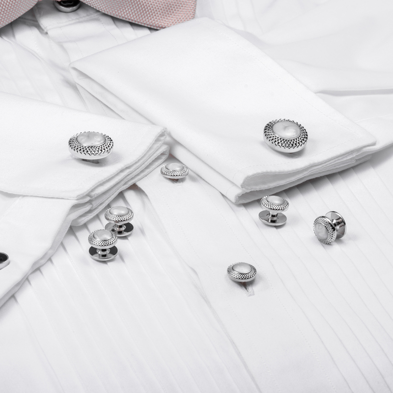 HAWSON Silver Plated Opal Shel - Cufflinks Silver Set 评论和价格