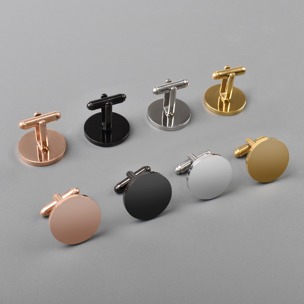 2Pcs/set Mens Fashion Metal Cu - Cufflinks Silver Set 评论和价格