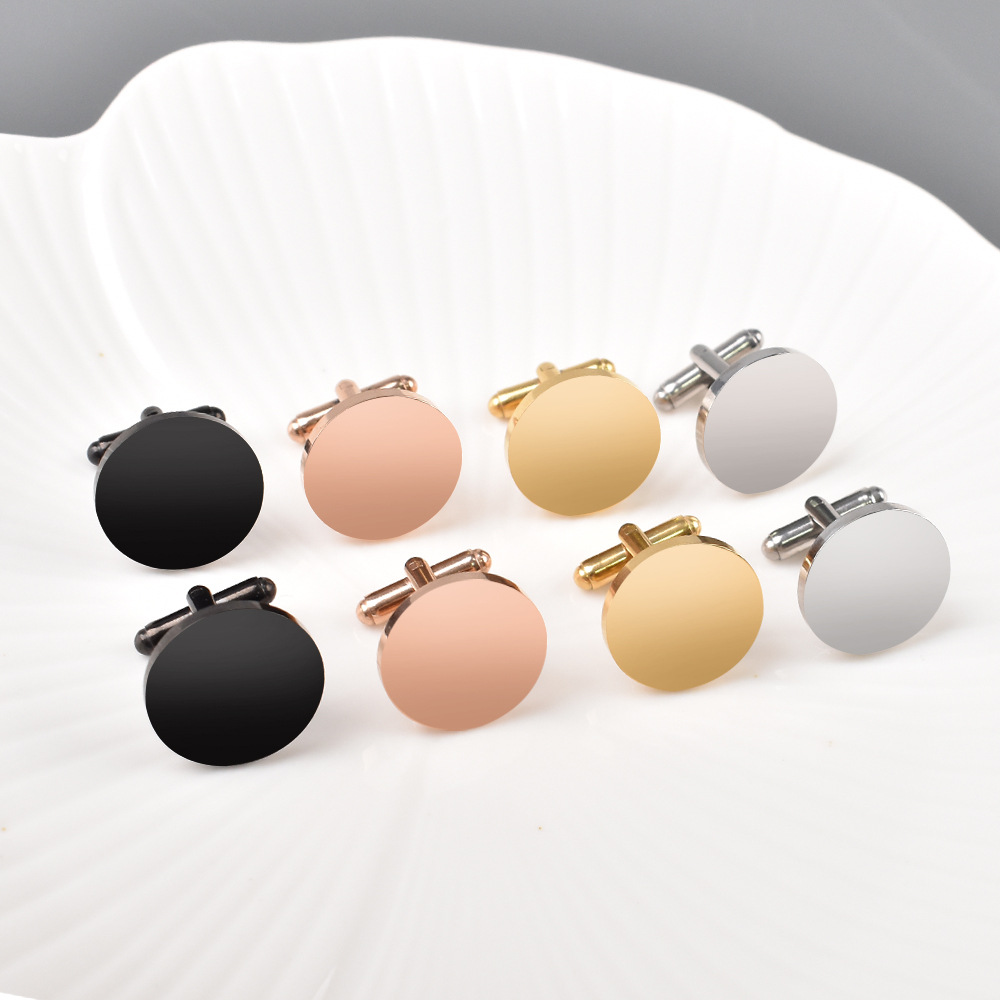 2Pcs/set Mens Fashion Metal Cu - Cufflinks Silver Set 评论和价格