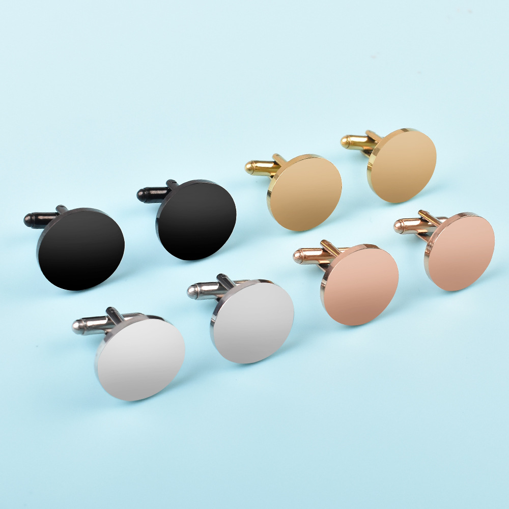 2Pcs/set Mens Fashion Metal Cu - Cufflinks Silver Set 评论和价格
