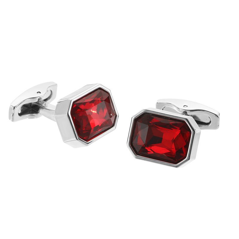 High quality red crystal cuffl - Dress Shirt French Cuff 评论和价格