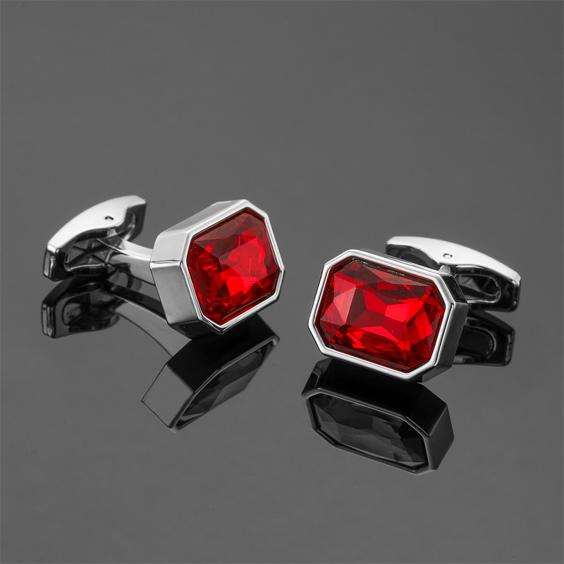 High quality red crystal cuffl - Dress Shirt French Cuff 评论和价格