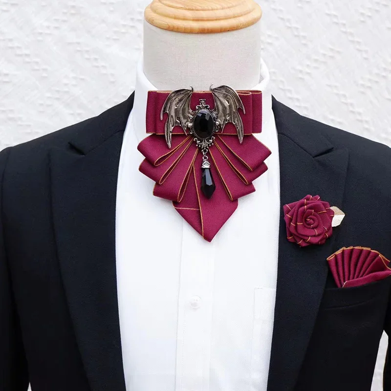 Men's Bow Tie Brooch Set Briti - Korean Men Formal Wear 评论和价格