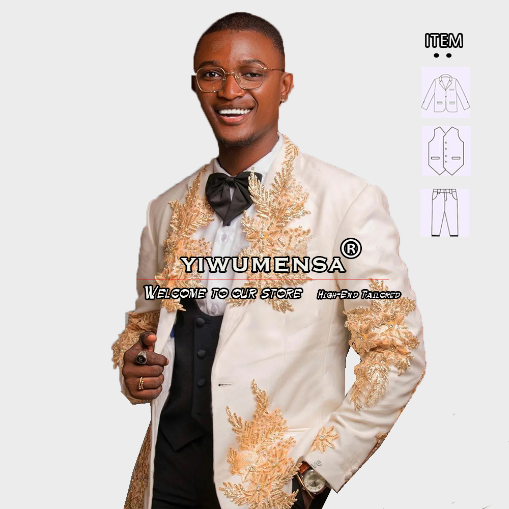 Customized 3 Pieces Suits Men  - Men'S Formal Wear For A Wedding 评论和价格