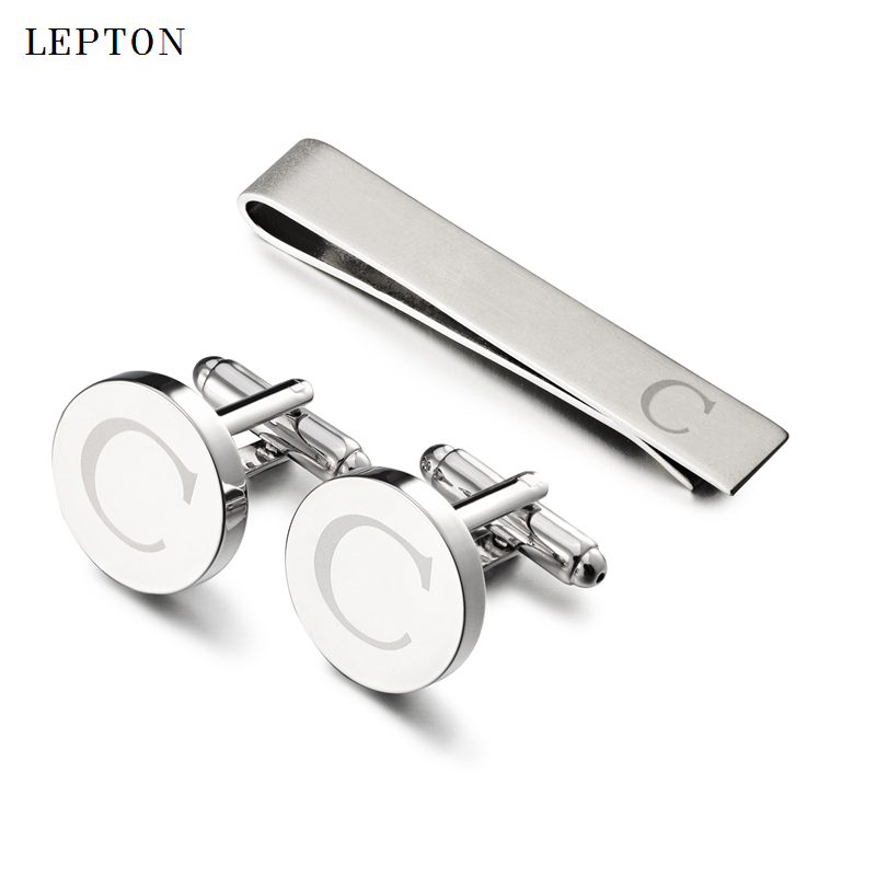 Hot Sale Round Letters C Cuffl - Cufflinks Silver Set 评论和价格