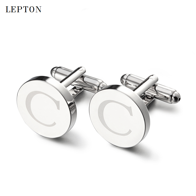 Hot Sale Round Letters C Cuffl - Cufflinks Silver Set 评论和价格