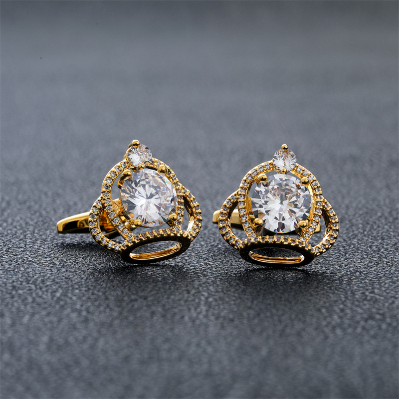 Men's Cufflinks Crown Zircon R - Dress Shirt French Cuff 评论和价格