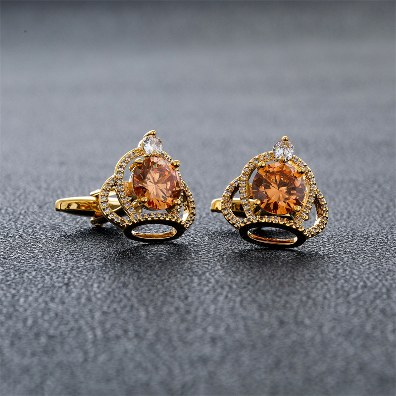 Men's Cufflinks Crown Zircon R - Dress Shirt French Cuff 评论和价格
