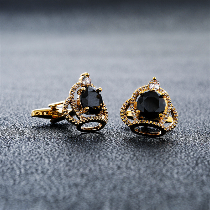 Men's Cufflinks Crown Zircon R - Dress Shirt French Cuff 评论和价格