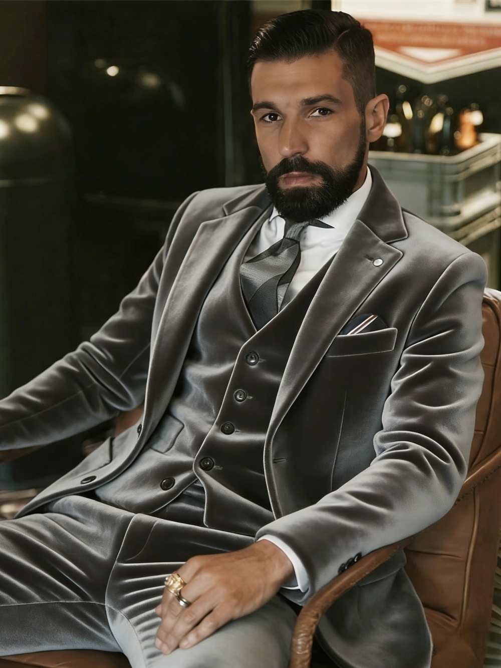 Men's Velvet Suits 3 Pieces Da - Men Formal Wear Outfits 评论和价格