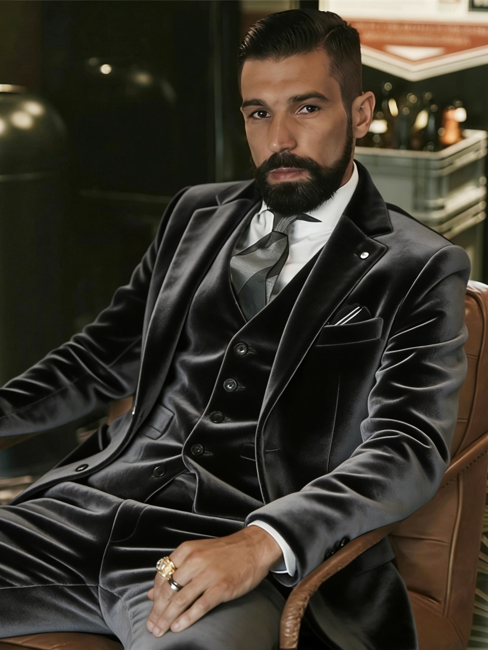 Men's Velvet Suits 3 Pieces Da - Men Formal Wear Outfits 评论和价格
