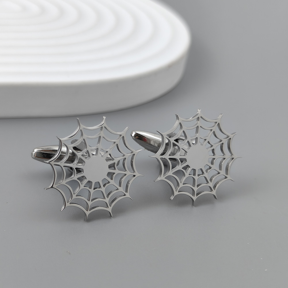 Silver spider web hollow gold- - Dress Shirt French Cuff 评论和价格