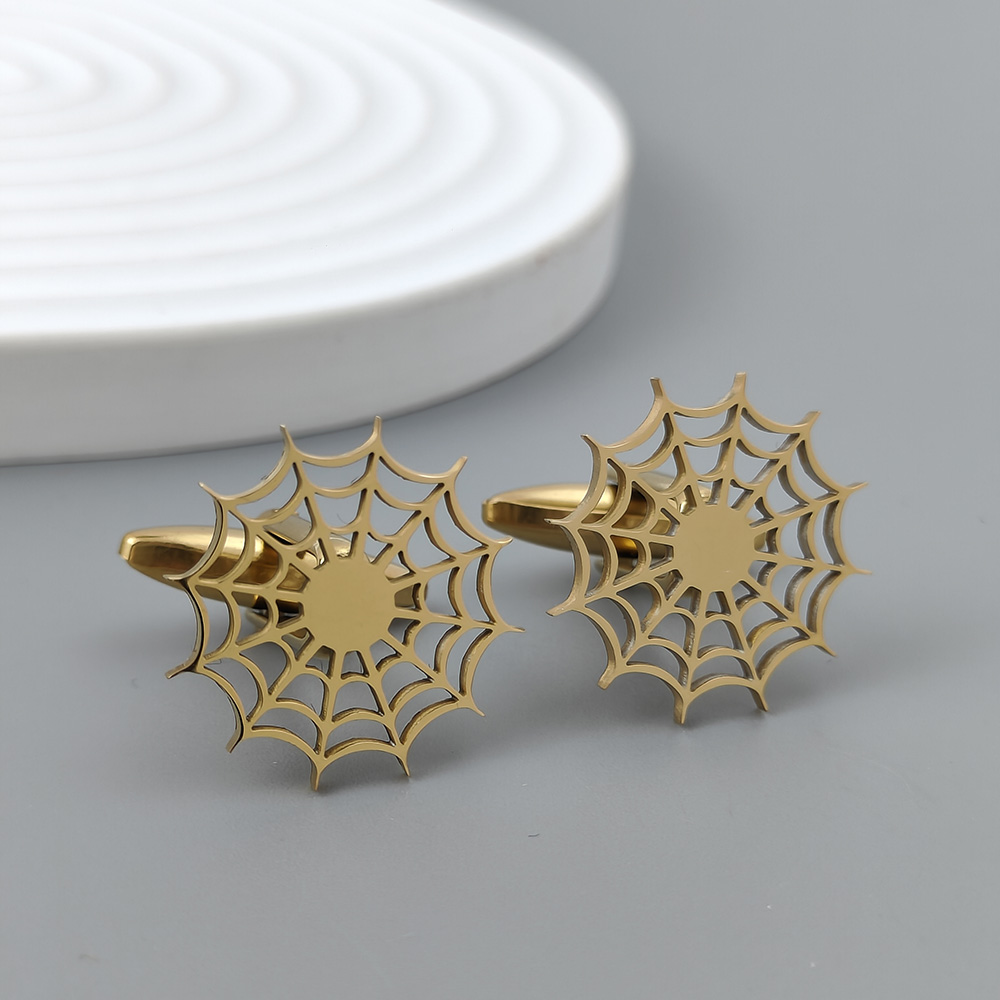 Silver spider web hollow gold- - Dress Shirt French Cuff 评论和价格