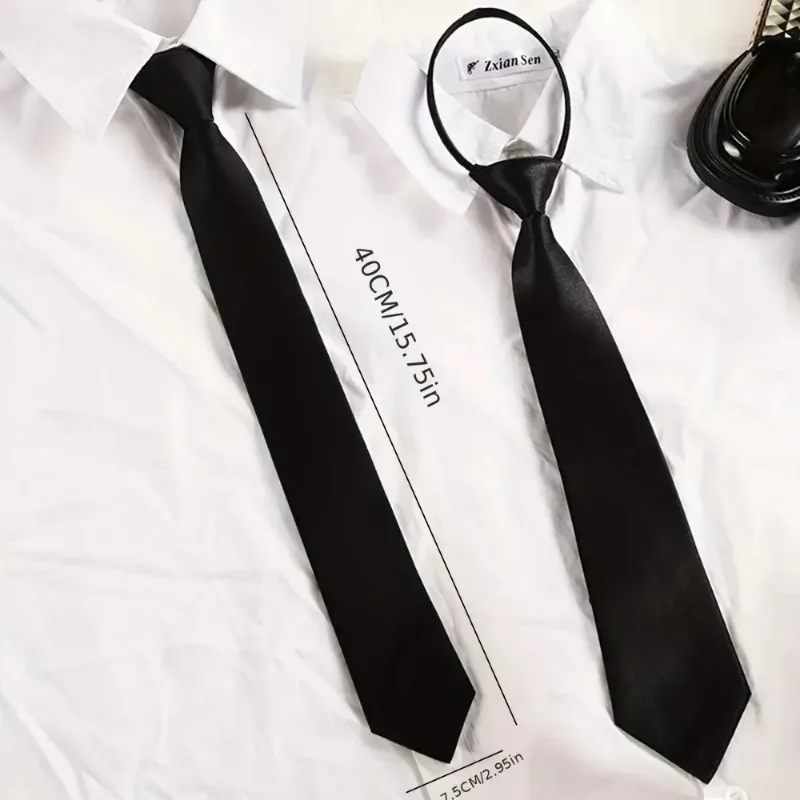 Matte Black Clip On Neck Tie U - Men'S Formal Wear For Funeral 评论和价格