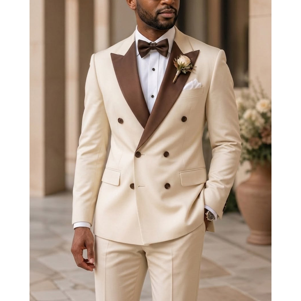 Men Double Breasted Tuxedo Sui - Men Formal Wear Outfits 评论和价格