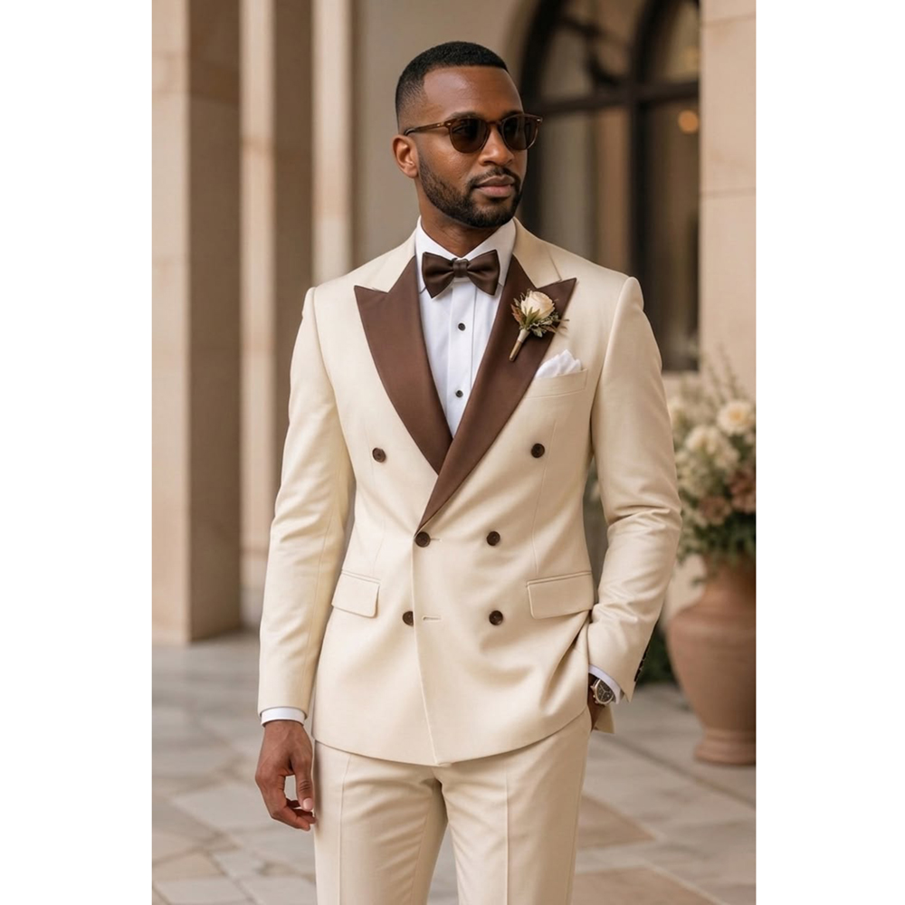 Men Double Breasted Tuxedo Sui - Men Formal Wear Outfits 评论和价格