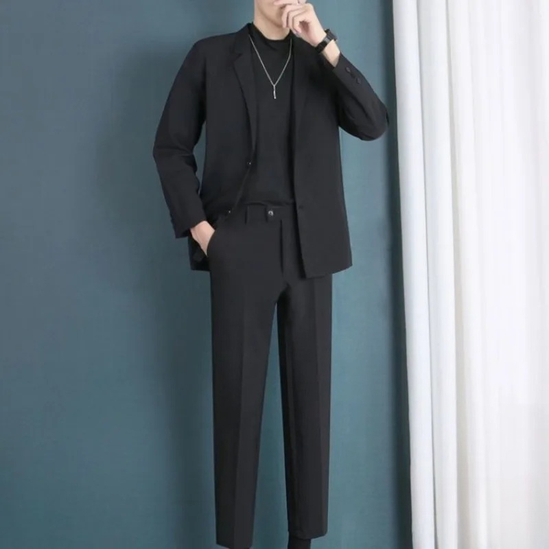 Men's Apricot Tow Piece Suit S - Korean Men Formal Wear 评论和价格